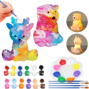 HOUDI Kids Stocking Stuffers - Bear & Deer Painting Set Night Light
